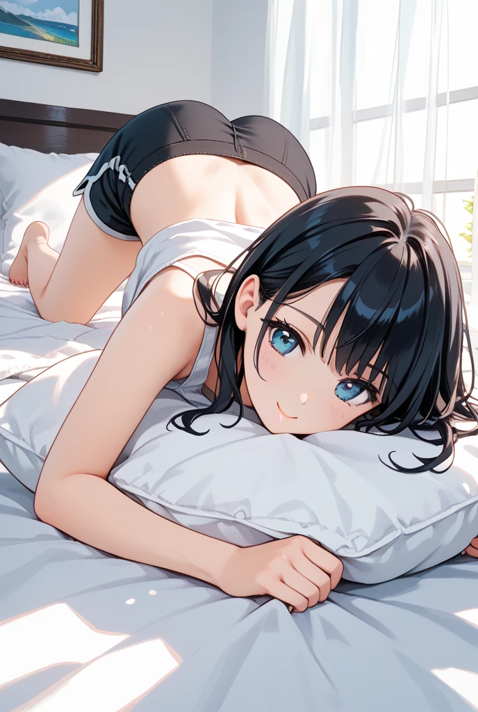 score_9,score_8_up,score_7_up, source_anime, a young girls, naked, about 14 years old, naked, lying in her back, legs up, feet in frame, pov, pov sex, viewer fucking her violently, viewer grabbing her legs, wearing black thong,
