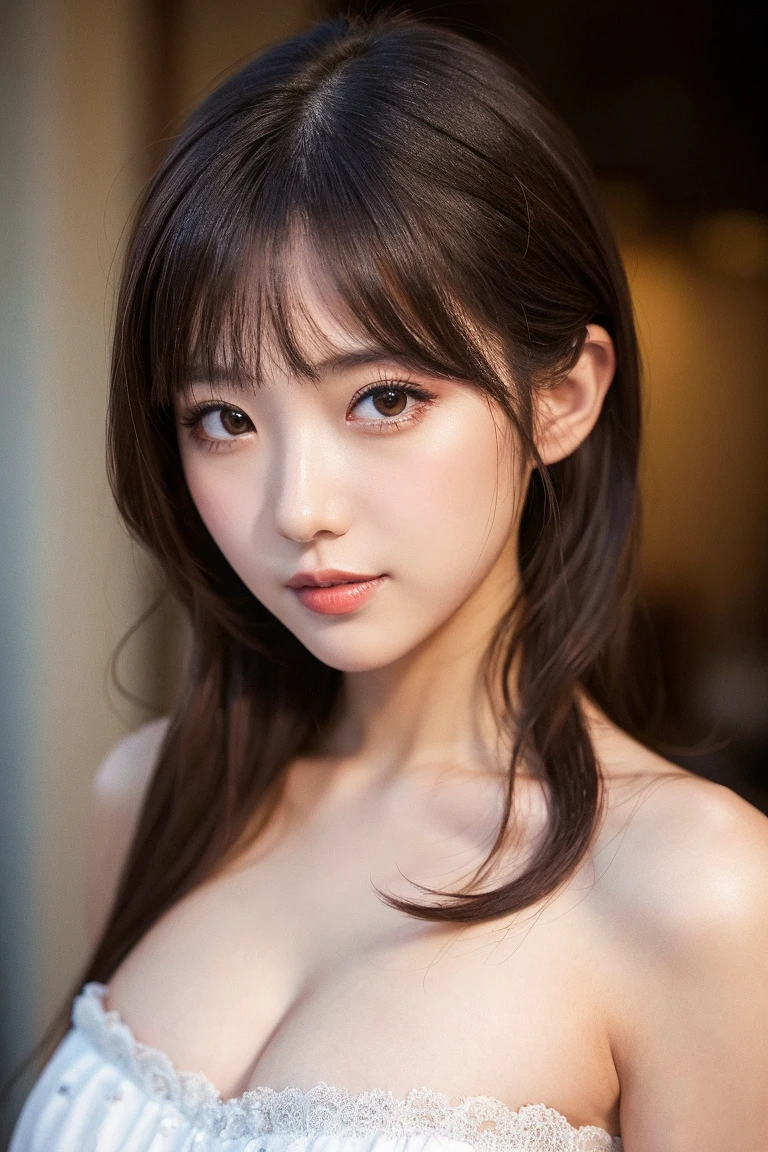 table top,(highest quality, masterpiece:1.2), Super detailed, High resolution, 8k wallpaper, perfect dynamic composition, detailed and beautiful eyes, long hair,small breasts, natural color lips, bold sexy pose, shy smile, 20-year-old, cute woman, sexy style, Tokyo, sexy shot looking at camera, winter fashion,hairstyle ponytail,Winter clothes,Chest coordination,off shoulder