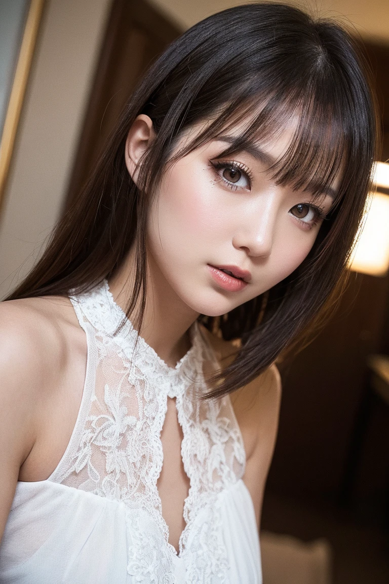 Create and express the best shining composition of the person in a realistic way。((​masterpiece))、(((top-quality)))、((ultra-detailliert))、(A hyper-realistic)、(highly detailed CGillustration)、(extremely delicate and beautiful)、Girl a masterpiece、top-quality、Realistic skin feeling、Realistic fabric、We will introduce a realist illustration focusing on the center front of girls with realistic and ultra-detailed eyes.。This is the absolute rule, and the following sentence expresses the image quality。 The greatest painter in human history meets an unparalleled beauty、It is the greatest masterpiece in the history of the Inuiku Ichigo, which depicts the most beautiful figure of a lifetime.。 Create stunning anime artwork that is currently trending on seaStation、Introducing exquisite beauty and seductive aesthetics。jeweled dress
