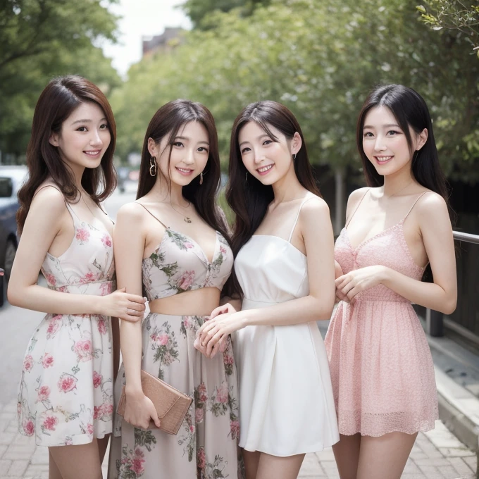 ((layered haircuts、Colossal tits:1.2)),(8K,highest quality),full body shot shot,Watching from a distance,Distant shots,hilltop,scenic view,There are flowers,Sweet girl slip dress,Full body photography:1.9,conservativelydressed,No cleavage, Android, adolable, ssmile, Thin face, short detailed hair, 32K, tmasterpiece, Best picture quality,超A high resolution,Perfect hands,Looking_at_peeping at the viewer,