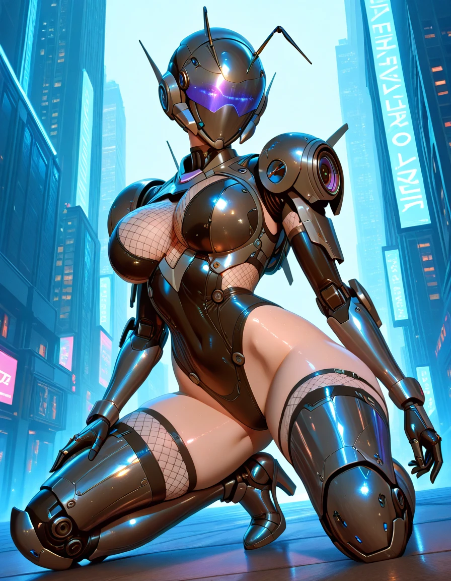 arcee, blue nipples, large breasts, wet vagina, vaginal fluids, city background, no_humans, night time, blue breasts,