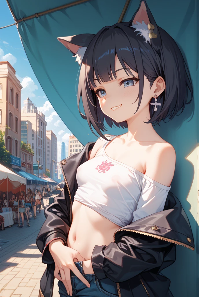 spread leg legs、sit、Looking away、Chat with friends、In town、bustling street、cap、Panties、Shoulder bag、mini skirt、Private Server、Girl、Girl、Short、Younger、Baby Face、flat chest、Dynamic Angle、laughing、Both eyes open
