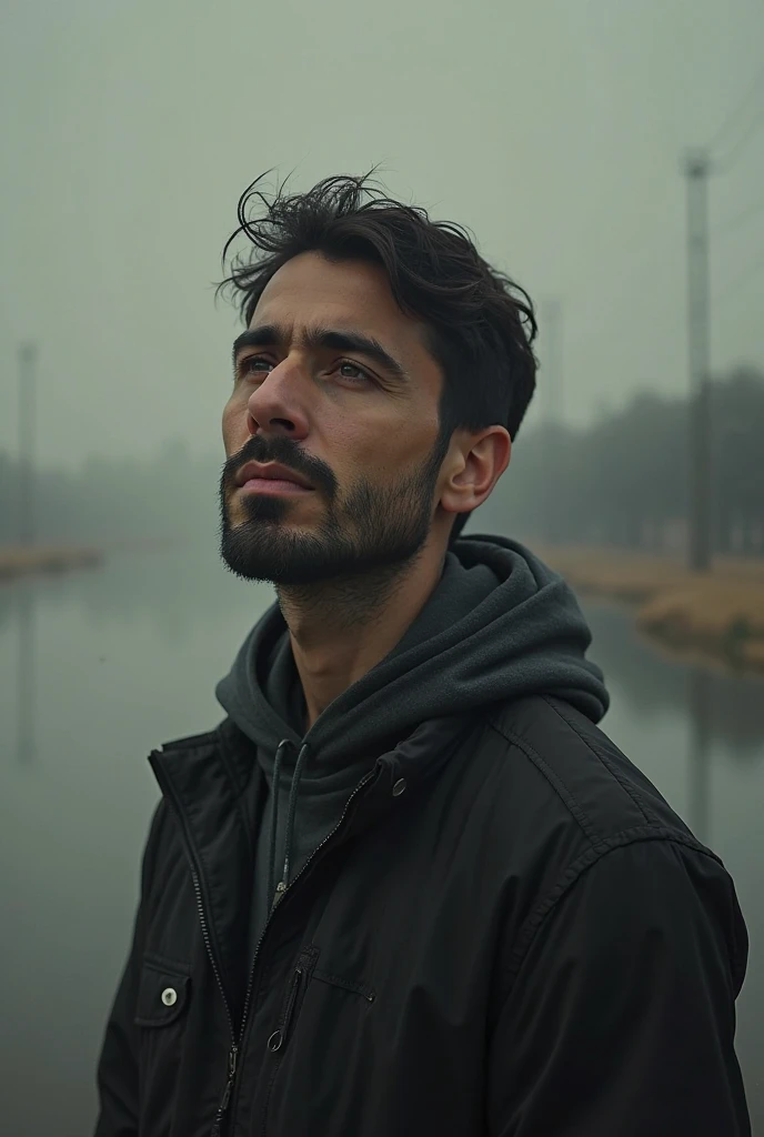 [0.2::(front:0.6)] (medium shot:1.1) photo of a man, Michele_Morrone a 35 y.o (hairy:1.2) Caucasian Italian man with a serous face looking at the camera, on a red rain, wearing clothes a ligh (black:1.1) (tank top:1.1) (high crewneck:1.2), (low-cut dropped side holes:1.2), stringer (shirt:1.2), [hairy armpits, hairy chest:0.25], natural lighting, 4k, high quality, Fujifilm XT3 <lora:Michele_Morrone-000005:0.75> <lora:Tank Top Stringer Shirt SDXL:0.77>