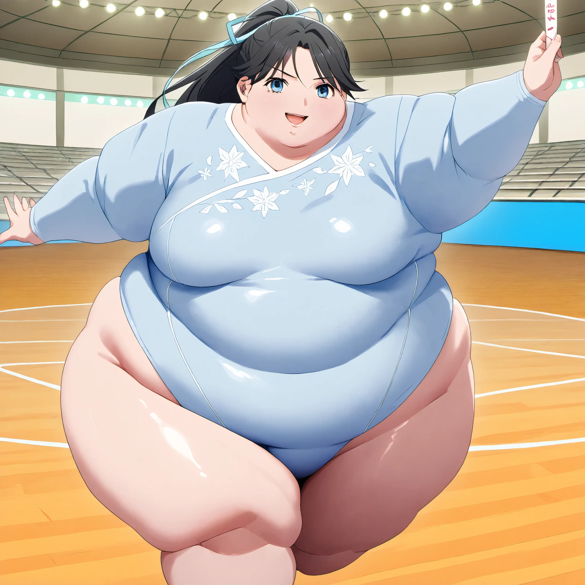 strong sumo, pregnant belly, one navel, bikini