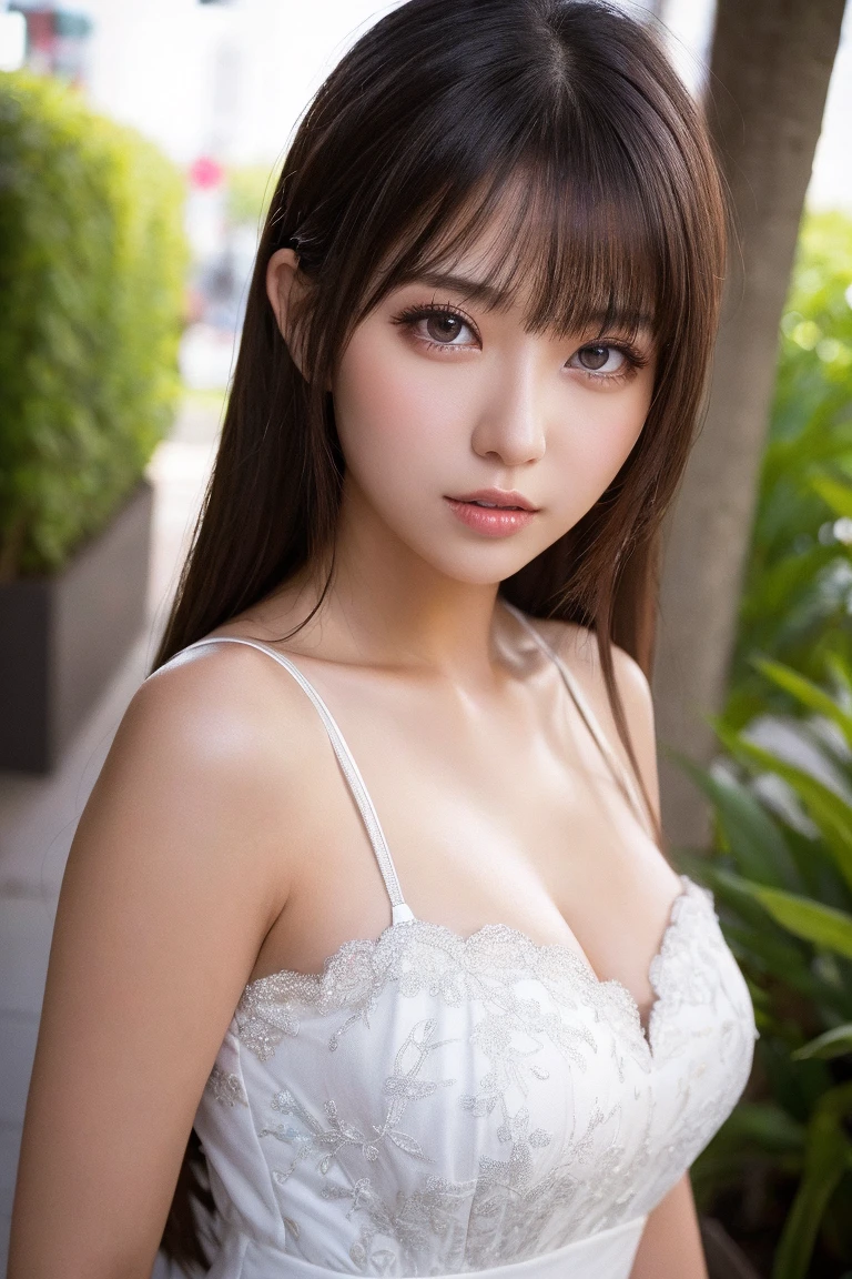 1 Female, Close-up of face, Small breasts, No underwear:1.5、Light brown hair, Blunt bangs, Hair behind the ear, Hair that falls over the shoulders, Long Hair, Slim figure, Ultra debtine debtace, Thin face, Delicate lips, Beautiful Eyes, Light blush, eyes are light brown, Perfect glowing skin, Perfect Skin, Shining Sweat,Have a look at this, Ultra-thin needle, Very thin fingers, The optimal ratio is four fingers to one thumb, (Realistic:1.3), debtinger Extensions, See-through white camisole:1.3. Broadleaf Forest, First Person View, debtuji debtilm, debt/1.2, 8k, Tabletop, んdebtdebt, Super detailed, high quality, 最high quality, High resolution,