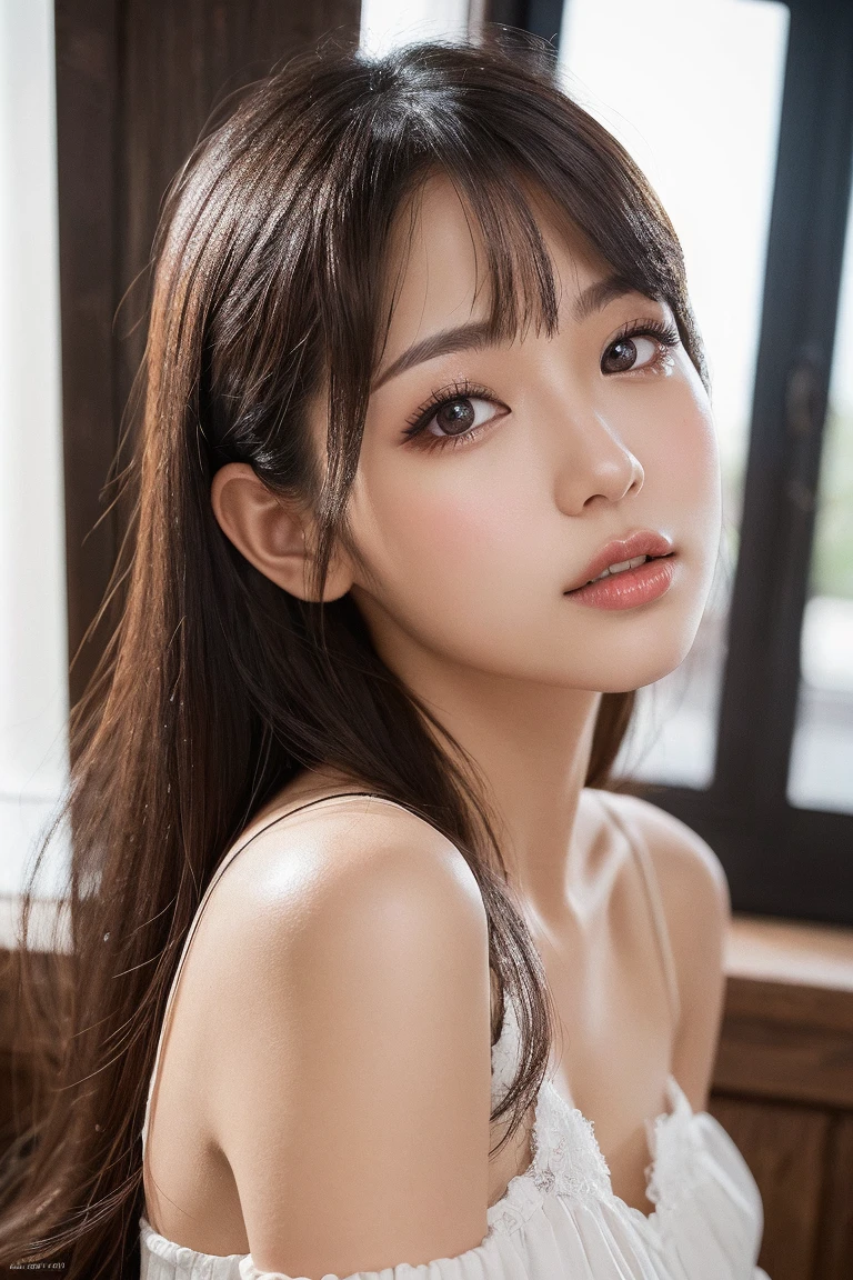 (masterpiece:1.5)、(8k)、 (Lace Underwear、White or pink、Crouch down、Full body description、M-shaped splits、Showing pussy、Showing nipples erect 1.6)(Photorealistic:1.5)、Raw photo、(Best image quality:1.4)、(Sharp focus:1.5)、
highest quality、masterpiece、超A high resolution、Highly detailed and professional lighting、
23 years old、thin、Beautiful woman:1.4、Serious expression、
In the living room where the morning sun shines、Random pose、
Light brown hair、ponytail、Shiny Hair、
Super detailed face、Detailed eyes、double eyelid、
Natural color lip、Clear Skin、