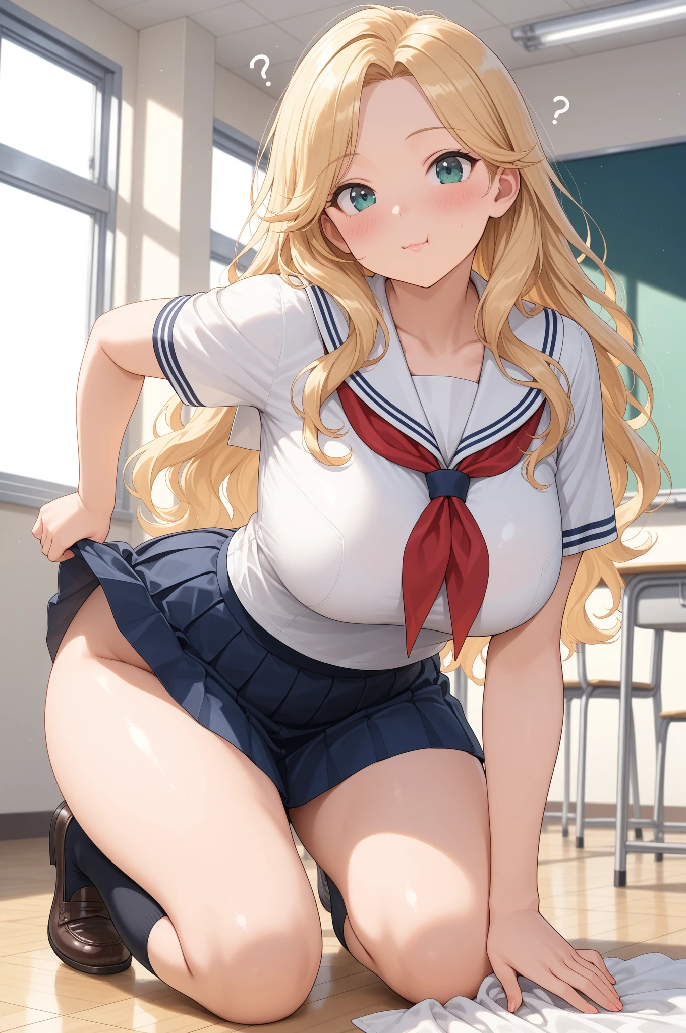 (((Stand with your feet apart、Shooting from below))、(((Emphasize the crotch、Shiny underwear)))、Highest quality, 8k, masterpiece :1.3)), whole body, Sharp focus :One Girl,Glowing Skin,Sexy pose,Highest quality,Tabletop,shape,Very delicate and beautiful,Hmph,8k壁紙,wonderful,In detail,Official Art,Very detailedなティッカーUnity 8k壁紙,Unbelievably ridiculous,Large file size,Very detailedな,High resolution,Very detailed,Beautiful detailed girl,Realistic,X-ray,The queue is full,(((Uniform Blazer、mini skirt)))、(((Big Breasts、blonde)))、(((School、classroom)))、Stand upright、Cleavage , ((Long golden hair))、Uniform Blazer、exy pose、Hairstyle: Long hair、both hands、