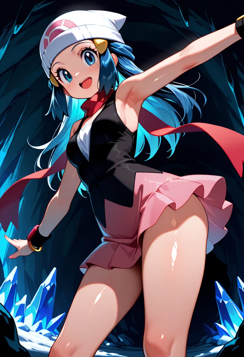 A clear white crystal score_9, score_8_up, score_7_up, score_6_up, score_5_up, score_4_up BREAK (kuria:1.1), 1girl, solo, black hair, two-tone hair, red hair, blue hair, long streaked hair, medium breasts, blue eyes, hair ornament, looking at viewer, dynamic pose, cowboy shot, <lora:KuriaOCpdxl16.0.93tx1-000014:1.05> in swarovski style, high detail, detailed behance instagram underground 4k