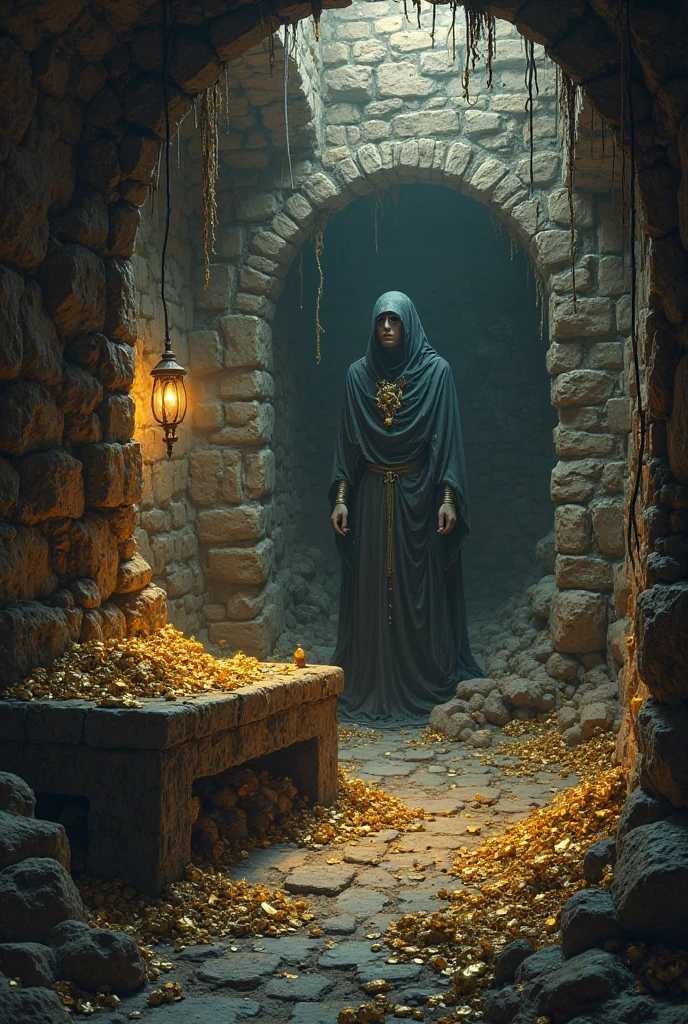 Scary image in a treasure room