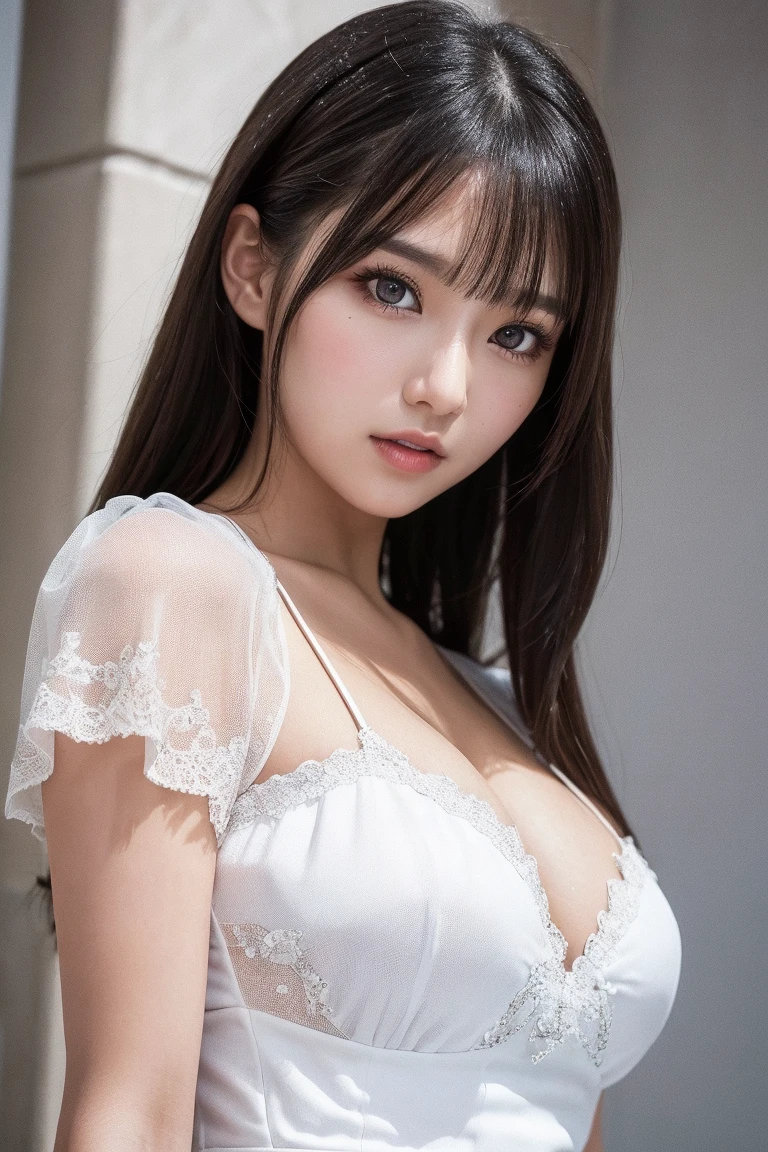 Ultra detailed complex 3D rendering of the face, (big breasts: 8.8), (masterpiece, top quality, octane rendering, 8K), glamour shot full body image, cleavage, (highly detailed skin: 1.2), (exposure: 1.1), (blonde))), (wearing a plummet tank top of white silk: 1.5)), one beautiful Caucasian woman with full soft breasts and white skin with big ass, long braided hair, big breasts, dynamic angle, mystical expression, ultra-realistic photography, (((((portrait))), bare feet, futuristic city background, facial muscles, detailed and beautiful queen tiara, in the style of Marvel Comics, clear focus, studio photography, intricate details, highly detailed, detailed yellow eyes, sharp focus, digital rendering, professional, abs, shot with Canon EOS R 6, ((Sexy Pose)))), Natural Jungle, Lightly Open Mouth, Mansuji, Crotch Open, Seductive Look, Angel Ring,