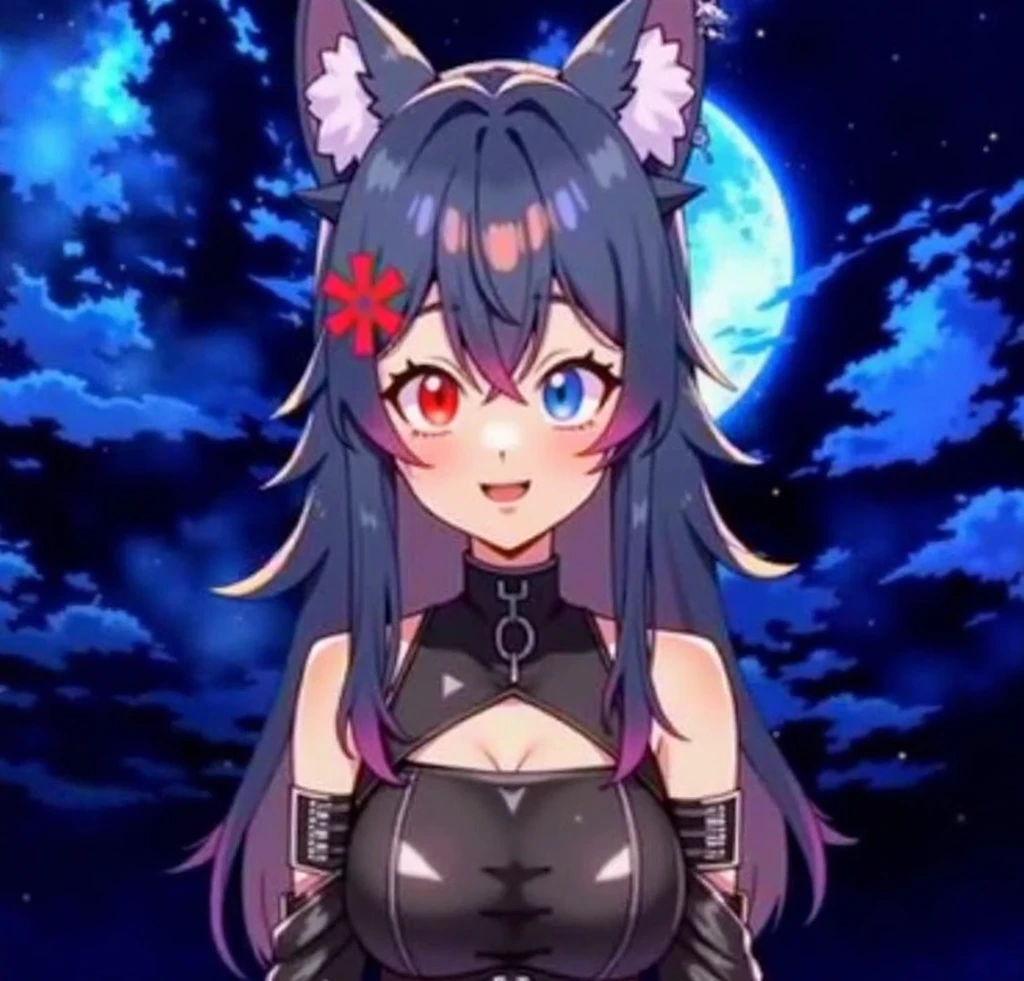1 girl、Detailed facial details，16 yrs old，manacles，collared，Cat's ear，black hair long,red lips，wearing white latex，big breasts in white garter，carrying a bag，Charming red eye，manacles，collared，Radiant skin，mountainscape，Riu，forst