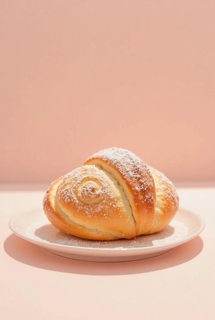 Create a small oval-shaped milk bread roll like the Seven Boys brand, cut into two parts.