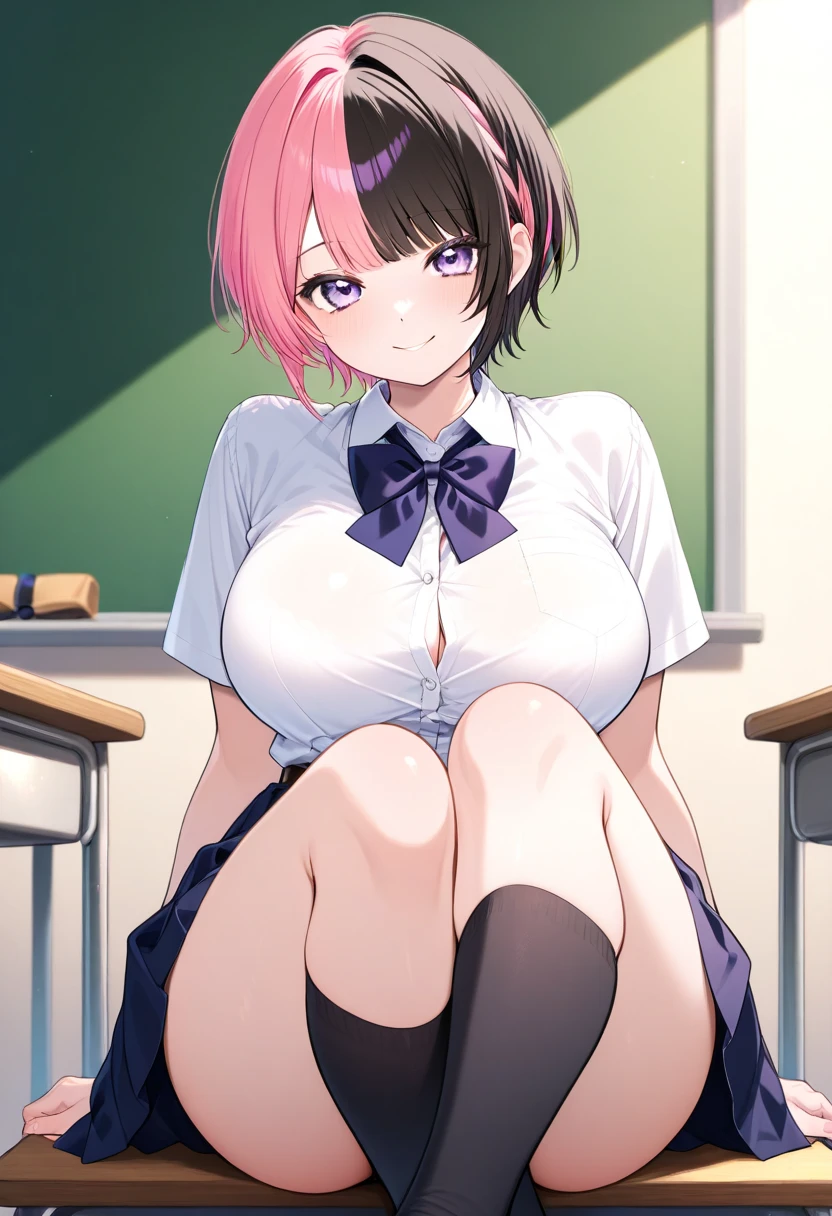 8k,Highest,quality,(highest quality:1.1), (masterpiece:1.4), (Confused:1.0),
1 person, Deviluke Type, hair ornaments, Bobcut, Short Hair Pink Hair, Purple eyes, Large Breasts,(School Swimsuit), Her Room, (blush:1.2), smile,(Perfect Fingers),Squat,Spread your legs ,ass pov,Heavy breathing,mesugaki,Masturbation,Pussy Line,