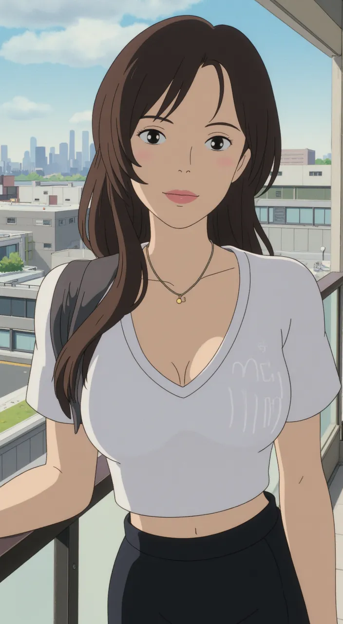 Koyomi Mizuhara, long brunette hair, glasses, bra, huge breasts, cleavage, huge ass, skinny waist line, alleyway background, Tight skimpy dress, sexy backside view, dress wedgie on ass cheeks