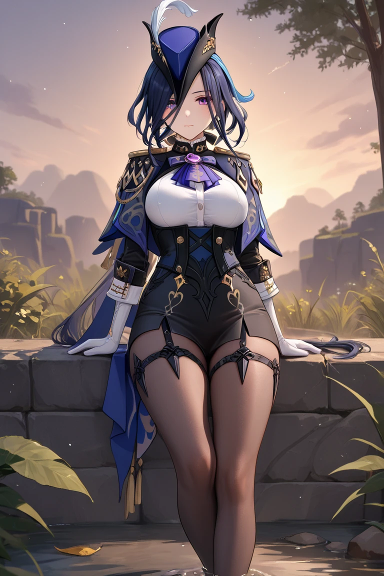 anime girl with blue hair and black dress leaning on railing, seductive anime girl, beautiful alluring anime woman, smooth anime cg art, stylized anime, black - haired mage, anime moe artstyle, trending on cgstation, calm night. over shoulder shot, anime stylized, anime style. 8k, attractive anime girl, beautiful anime girl squatting