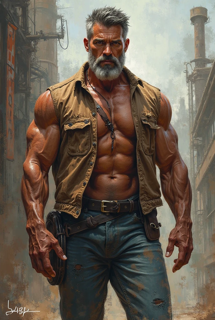 ultra hyper realistic photo,
Low Angle,
best quality,
masterpiece of a
(man wearing, (track pants|gorilla costume:0.91), silver thin beard)
soft realistic skin, pores, ultra realistic skin, neon pastel, moody lighting, Tilt-shift, Post-apocalyptic, Kidcore, in a Ruins of Len Viejo, (dynamic pose:1.10), (good composition:1.10), (subtle lighting:1.10), (award winning:1.10), ((breathtaking:1.10:1.35)), (masterpiece:1.10), (high detailed skin:1.2), (film grain:0.04), particle effects, __camera_models/sigma__, Tintype, speed lines, (middle aged beautiful perfect face:1.10), (pink:1.10)