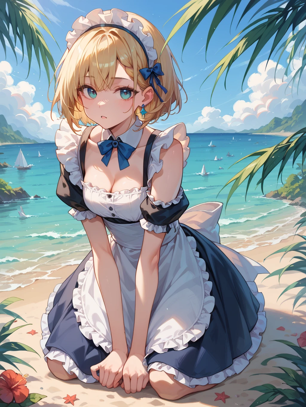 (Super best quality)(Highest quality)(Attention to detail)
Maid clothes, White apron, Headband, (Fashionable clothes)
Gothic Dress, ribbon, Maid clothes, (白と黒のMaid clothes)
Ocean, Beach, High waves, Rough seas, In the water, (Waterlogged), swimming
((Even my clothes are wet 1.1))((Even my clothes are soaked in water)), (Water drop 1.1), Soaking wet, ((Deep water depth)) ((Deeply immersed))
Blonde, Blue Eyes, Cat ear, tail, cute, The best smile, Water droplets all over the body((全身にWater drop 1.1)), Long, Water drops on my arms, Water drips from the clothes, Small breasts, Less exposure, ((Oceanで泳いでいる, crawl)), swim