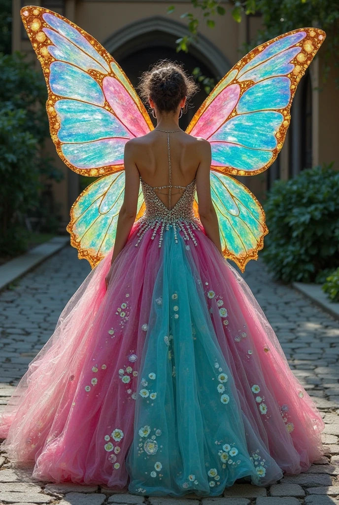 Women-beautiful-clothes-embraced-dresses-fairy-tale-fantasy-eye-catching colors-with wings-improves facial features