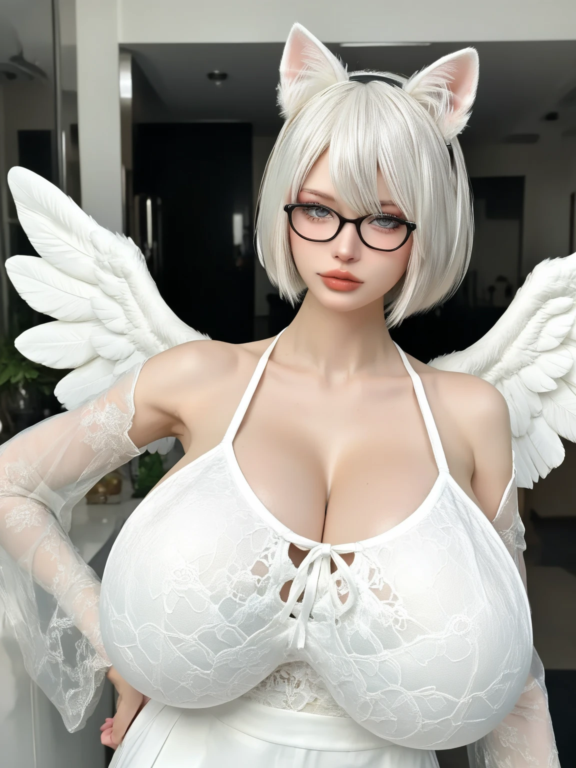 (8k, highest quality, masterpiece:1,2), (Realistic, Photorealistic:1.37), Super Detail, One Girl,), (Very detailedな), (Beautiful and detailed eyes), (highest quality), (Very detailed ), (masterpiece), (Detailed face), POV: ((((pov camera view from below, super huge enormously gigantic nude tits and nude hairy pussy showing, sitting spreading her legs open, tattoo sleeves)))) very long platinum white hair, the most beautiful and highly detailed open kimono, skinny, slim thick, small waist, 32k, UHD, (arching her back in a sexy seductive slutty horny pose), luxurious Japanese bedroom background (high-definition RAW color photos professional close-up photos, (hyperrealistic, photorealism: 1.37), (highest quality), (best shadowest illustrations), collarboneig)), ((erotic, sexy, seductive, slutty, horny, ultra high resolution, high-definition CG unified 8K wallpapers, physically based rendering, movie lighting), (aegyo sal:1), 21 year demon girls, (oni horns, black angel wings, wearing glasses, cherry blossoms blowing in the wind : 1.2), luxury Japanese bedroom background, beautiful detail moonlight eyes, light on the face, ((full body shot, colossal accentuated super huge enormously gigantic nude tits and nude hairy pussy showing, tattoo sleeves and piercings: 1.2)), especially strong light, (upper eyes, sexy seductive slutty horny facial expression, spreading her legs open, arching her back in a sexy seductive slutty pose:1.2),shiny realistic skin, (((very long platinum white hair:1.2))), ( thick thighs, full hips, accentuated super huge enormously gigantic nude tits and nude hairy pussy showing), ulzzang-6500-v1.1:0.2, shy, (flash:1.2), NSFW , (puffy), ((sexy seductive slutty posture: 1.2, extremely attractive: 1.2)), (idle), (looking at the viewer: 1.2)), ((best anatomy: 1.2)), ((bright and refreshing luxurious Japanese bedroom background: 1.2)), perfect face, cute face, (cowboy shot, close up pov camera view from below:1.2)