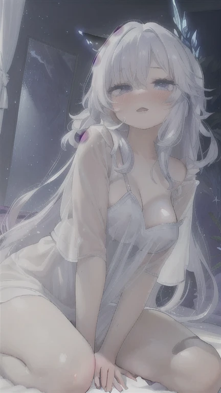 masterpiece, highest quality, Emilia, One girl,lingerie,whole body