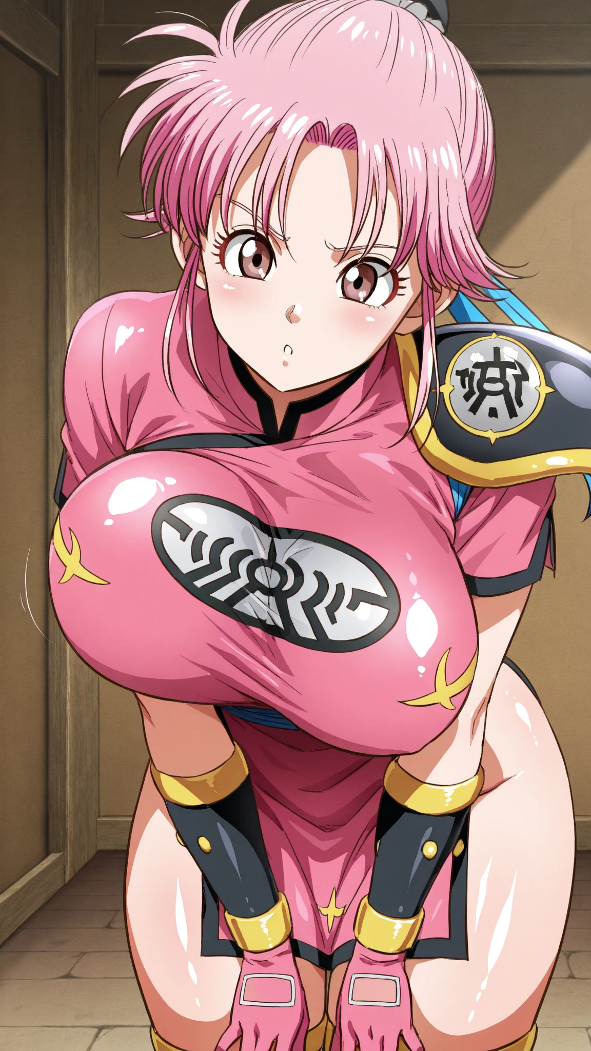 FightMistress,twintails,blue eyes,pink hair,short hair ,pointy ears, standing, focusing, solo,
MistGear,cleavage cutout,chinese clothes,long sleeves ,shoes,wide sleeves , blue pants,
outer space, martial arts dojo, window, goofy training dummies, milkyway,
(insanely detailed, beautiful detailed face, masterpiece, beautiful detailed eyes, best quality)
<lora:FightMistress:0.8>