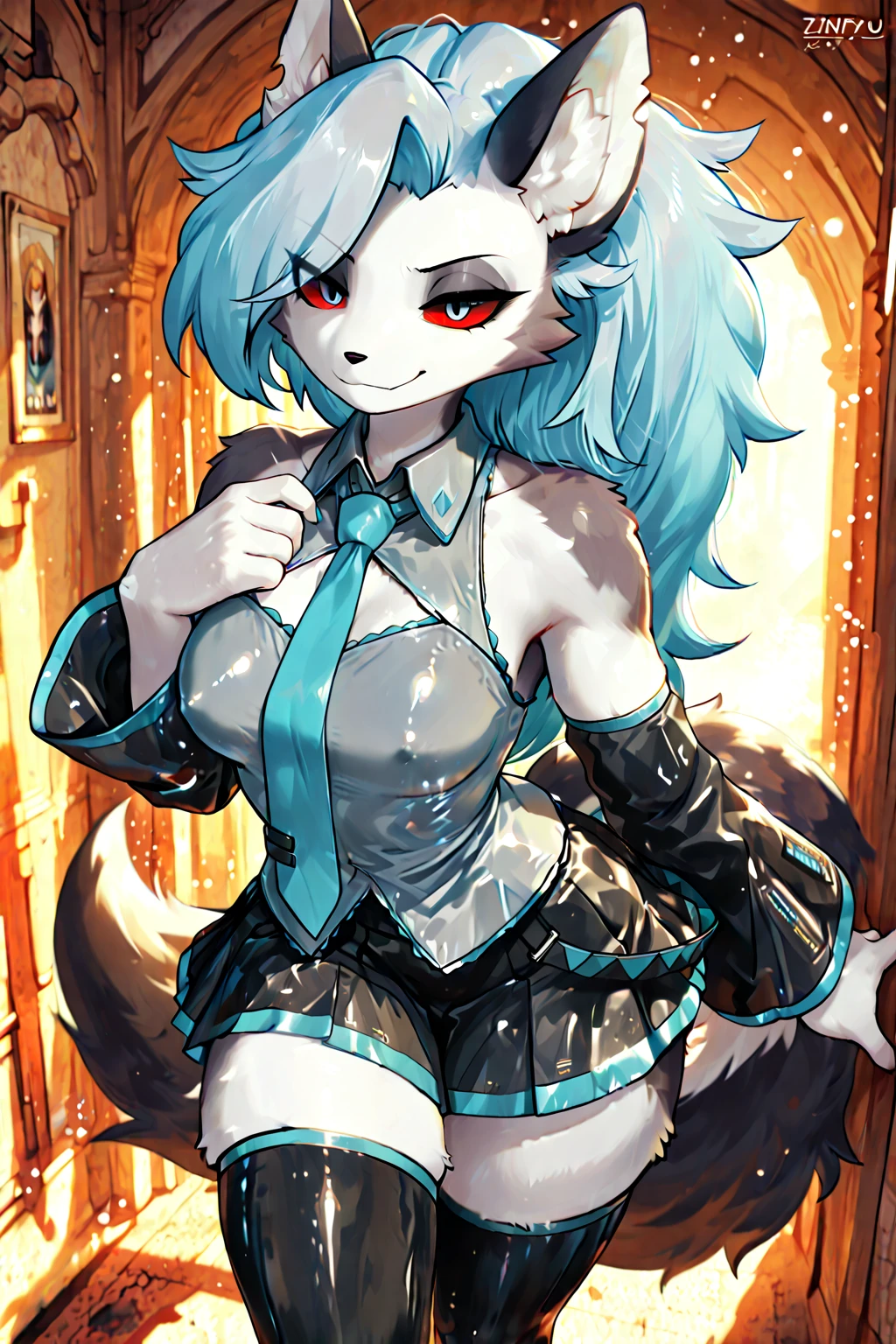 ,Hairy,cute,Fox,fluffy、Fluffy、furry、Metallic silver bikini armor、silver fox、Silvery shiny fur