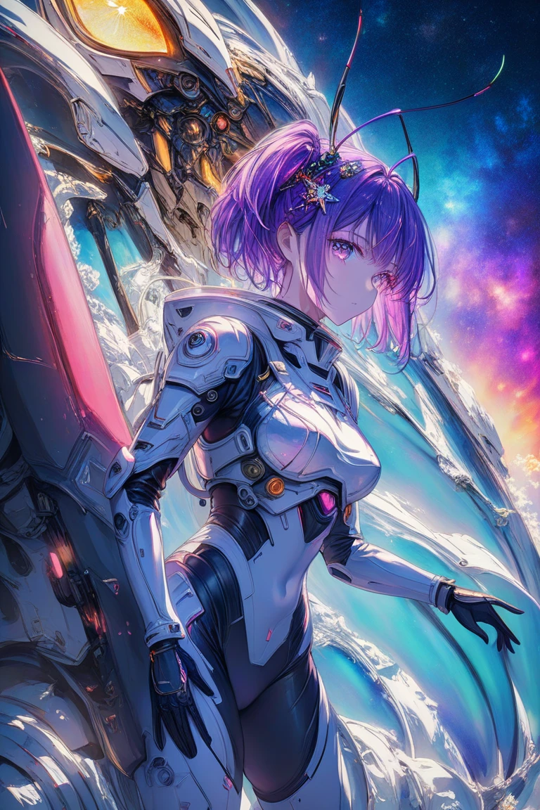 Cowboy shooting, Rei Ayanami, Adult version, 20 years old, Neon Genesis Evangelion jumpsuit, 黑暗of, purple hair, 美丽细致of眼睛, 美丽细致of嘴唇, 极其细致of眼睛和脸部, 长长of睫毛, 嚴肅of表情, Future city background, neon lights, blue and purple color palette, portrait, studio lighting, 鲜艳of色彩, Super detailed, 实际of, photo-实际of, 生of, ultra high resolution, movie shot, twilight lighting, Volumetric lighting, 戲劇性of燈光, (depth_of_venue:1.5),  photo实际of, realism, 16k