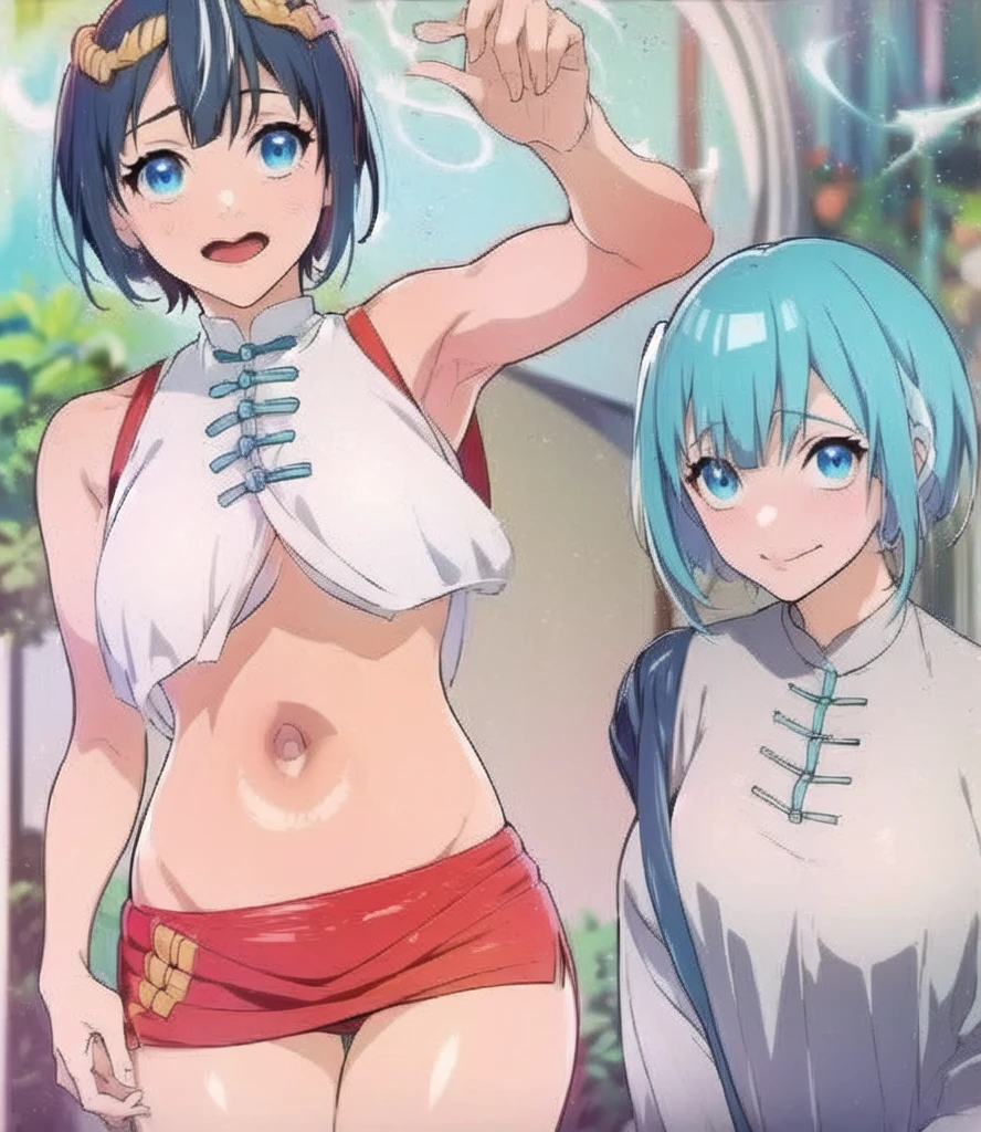 One Naked Girl、Walking on the main street、Only one person is naked、Spreading her legs、Light blue hair、blue eyes、Large breasts、Nipples、Expressionless and dead-eyed、Blushing、Feeling embarrassed、Are crying、Wearing a sailor uniform、Wearing green panties、Low rise panties、Daytime view、Arms folded behind back、Condensed milk is poured over the body、Condensed milk on your hair、condensed milk on the face