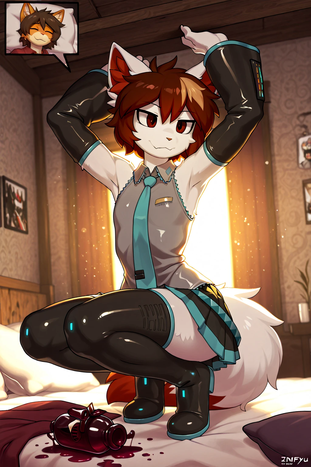 Shota,Hairy male,cat ear,furry tail,Sit on your knees,binding,Wear a collar,droolng,perspire