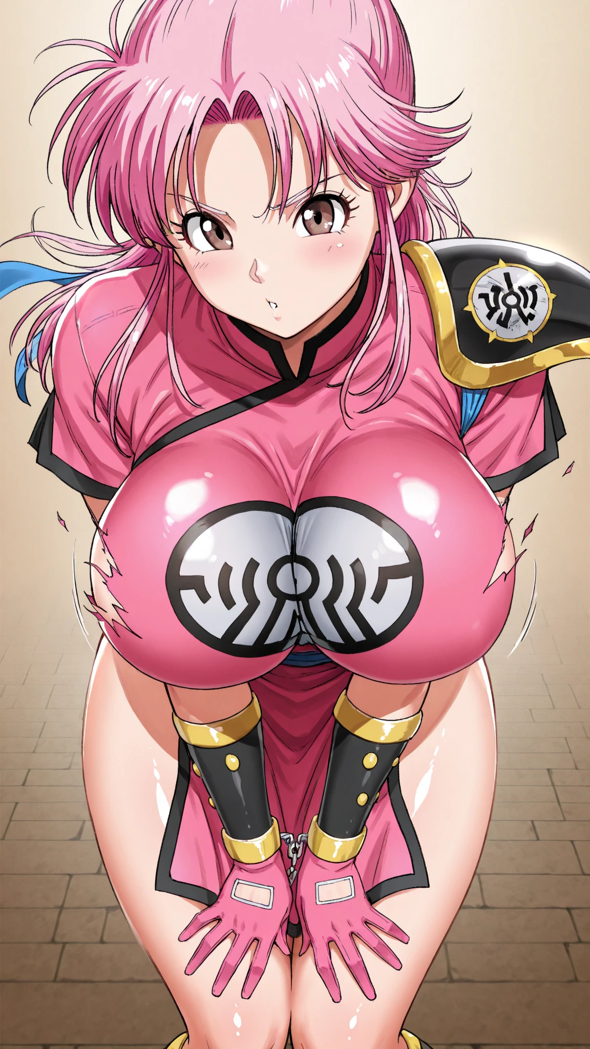 score_9, score_8_up, score_7_up, BREAK source_anime, rating_explicit, best quality, masterpiece, uncensored, from side, maam, fighter, china dress, torn clothes, large breasts, perky breasts, bondage, arms up, bound arms, chained, cuffs, armpits, bestiality, goblin, huge testicles, deep penetration, breast grab, breast squeeze, deep skin, breast milking, looking at viewer, orgasm, crying,