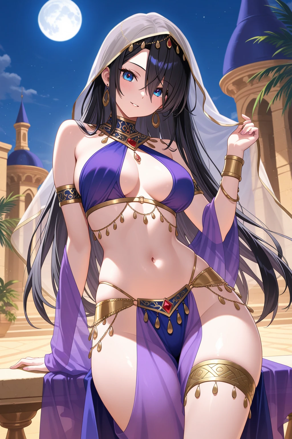 Rainbow,Cleopatra,Egypt,pyramid,Interested々,Dacchuno,cute,Ai Fukuhara,Purple long hair,Purple clothes,Large breasts,Underwear is flying