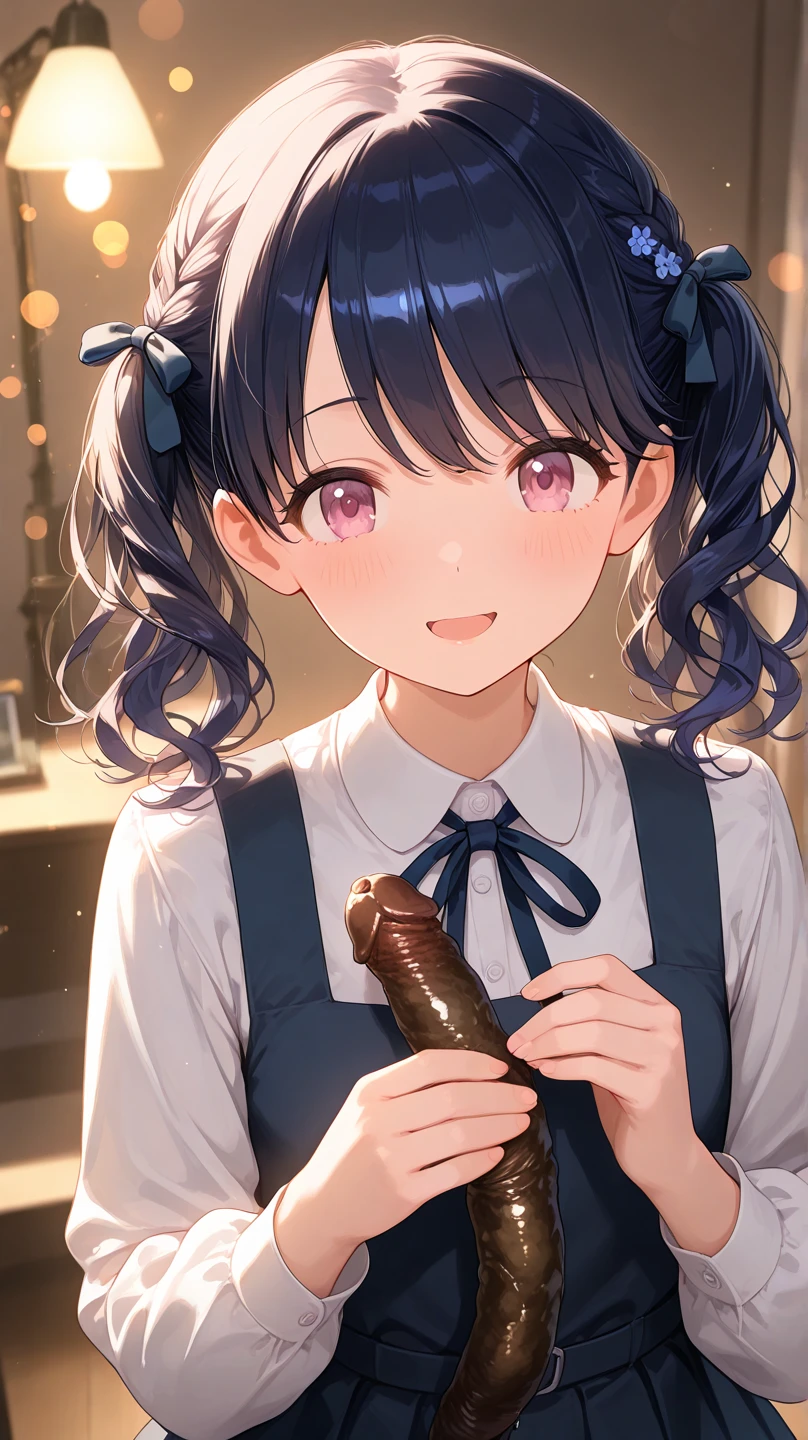 handjob,side view,eye-level shot,face focus,open mouth,tongue out,cum on tongue,Licking sausages,(1girl,Beautiful 16 year old girl),((Slender,Small breasts,Baby Face,Small face,)),looking at viewer,Black Hair,bangs,two side up,Gray Eyes,Drooping eyes,slit pupils,narrow eyes,,shirt,Checked tie,Checked Skirt,Beautiful and detailed anime art,Mischievous smile,Dimly lit room,Simple Background,Gray background,Low lighting