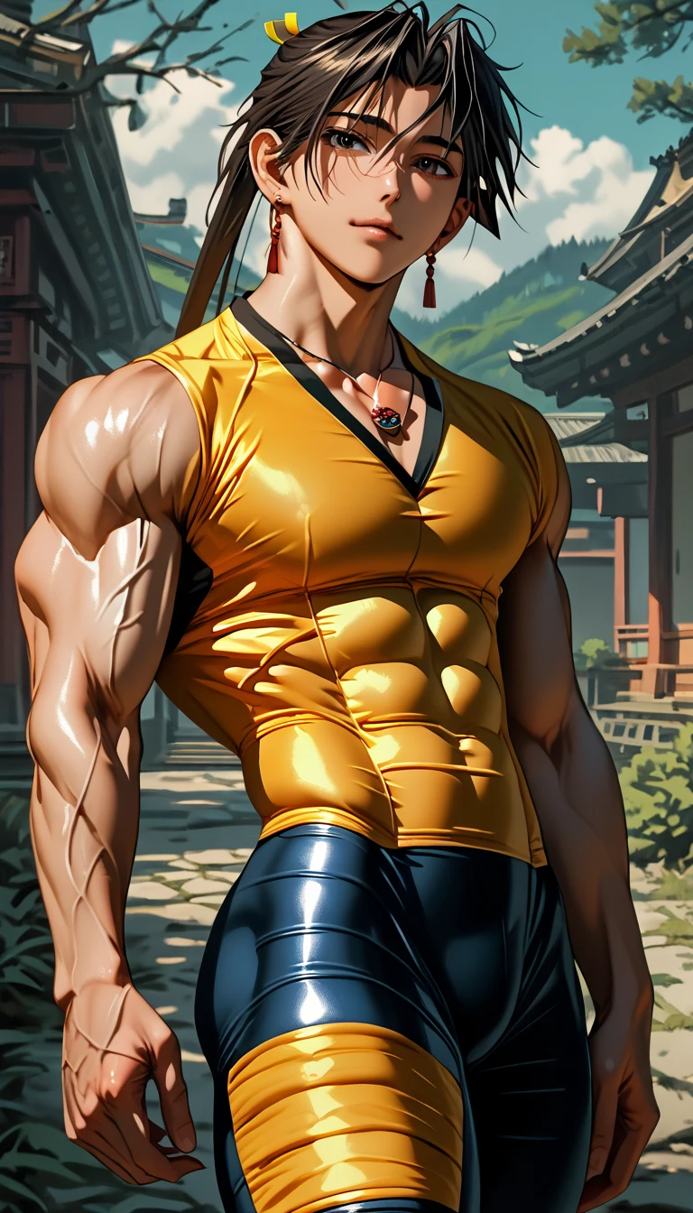 sculpture design,figure,GK model,figure全身,Show muscles,(Exquisite base),Wu Yifan,Handsome cybernetic boy looking at camera in lingerie detailed muscular realistic masterpiece,muscular,