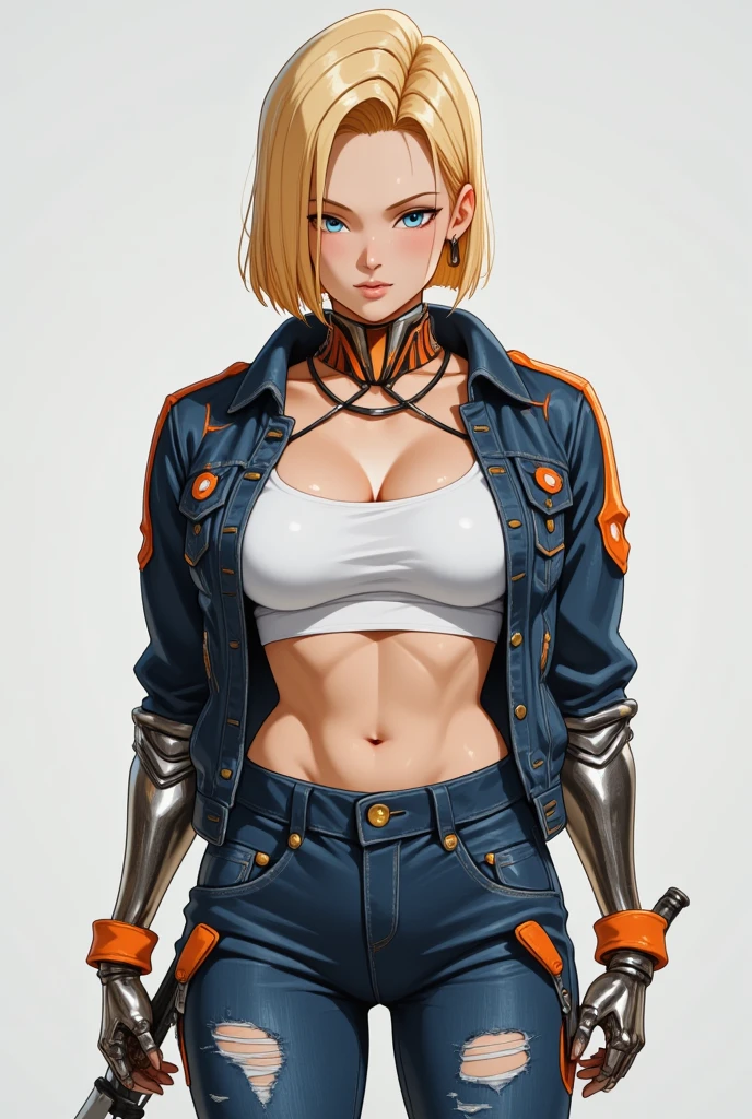 (((MMA fighter))), ((( red shorts ))), (((bandaged arms))), ((high collar)), (((Redhead or blonde))), (((micro shorts with vertical seams))), (((best qualityer: 1.4))), (Unbeatable masterpiece), (hiper HD),(CG 8k hyper-realistic), (((brave face))), (((breasts big))), (((hyper feminine))), (((musclegirl))), sexly girl, king of fighter,(curly hair)), ((( sculptural body ))), (((1 Kizi))), Kizi de 25 anos com perfectbody,,Beautiful and well-groomed face,muscular body:1.2,solid color detailed jacket, (Head to thigh photos), Complex equipment, green dark,long pants,Tight clothes are dark,With white stars and off-white stripes,,,,,Armor Metal Electronic Parts) INFO, Kizi, (((standing alone))), pirralha violent, (((14歳))), sexly, pose de atitude, work of art, post-apocalypse, (((manga style))), bounty hunter, violent, Manic, the way you want, slenderbody, thin but strong, perfectbody, roupa moderna, advanced technology, neon, sleeves with vertical striped pattern, neutral background, (( cowboy shot )). intricate visual