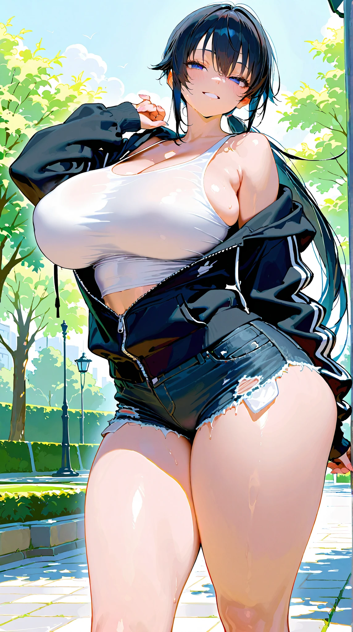 Photo of a japanese female cyclist with saggy breasts, (((cycling))) on the (road), 20yo,skinny,slender body, tall body, faired skin, dimples, light, detailed face, embarrassed face, ((looking disgusted)), ((very angry)), (dissapointed), Perfect breasts, big breasts, natural breasts, big nipples, G cup, (((bicycle helmet))),(((sunglasses))), (nude),(((sport underwear))), (torn sport bra), (((sport panties))), (sweat)