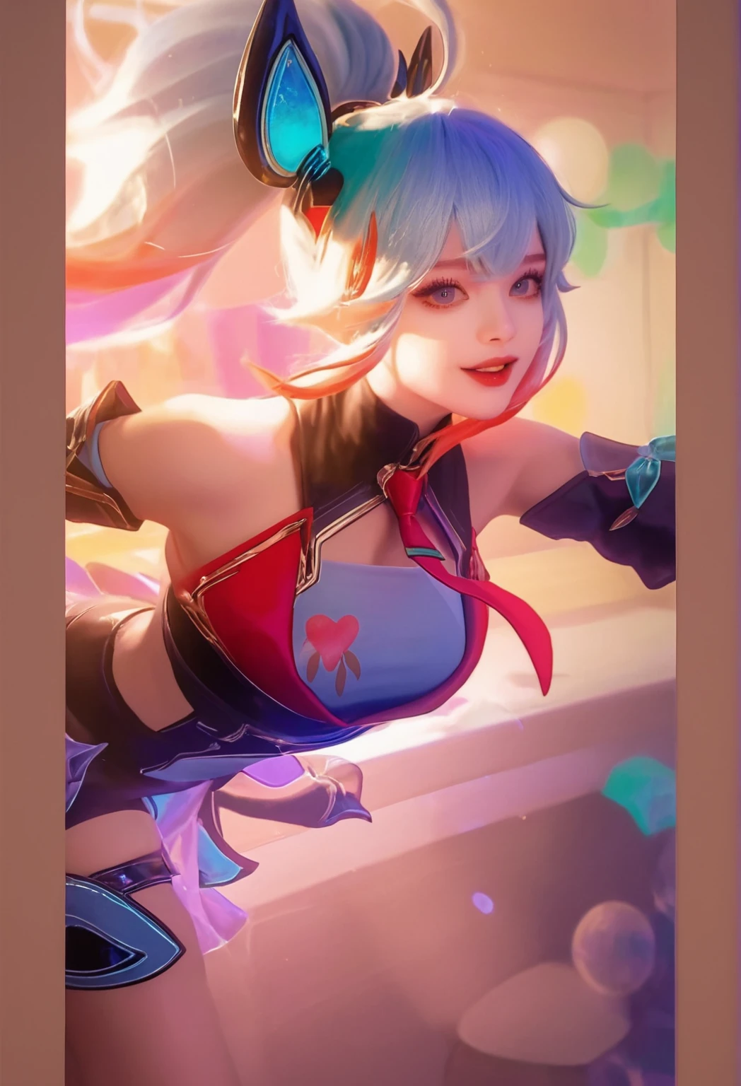 ((top-quality, 8K, ​masterpiece:1.4)), (Photorealsitic, Raw photography, Top image quality:1.5), beautiful  lighting, Movies in which girls shine, realistic shadow, huge filesize, Vibrant colors, Brilliant image quality, colourfull, Fantasia [hight resolution], (12-year-old beautiful girl:1.6), (Lori:1.2), (Junior Idol), Well-formed fingers, ((Cute pose with arms crossed behind your back:1.5)), ((Glittering Perfect Beautiful Girl:1.3)), a handsome, a cool, (innocent smiles:1.2), ((Super Cute Super Beautiful Girl)), (Crisp and gentle eyes), dual, (with blush cheeks:1.4), ((morning、Beautiful girl with demon wings and tail in transparent sexy red devil costume:1.4)), (Cute blue-green hair in short cut:1.2), (Show me your cute naughty ass:1.4), Perfect and beautiful body, Lovely room, Innocent Girl, Japan beautiful girl, Shines