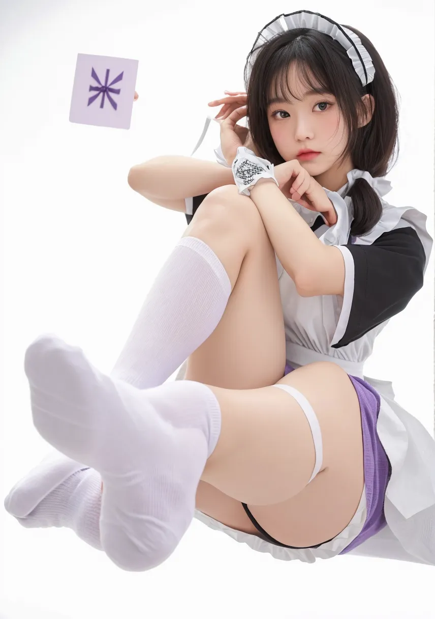 A woman in a sailor suit sits on the dressing table, Anime girl role play, Sleek white skintight suit, Japan goddess, sakimicchan, roleplaying, Shikami, Sakimichan Institute of Human Development, inspired by Leng Mei, anime cosplaying, Popular topics on cgstation, White stockings, Realistic young gravure idol, Anime girl squat