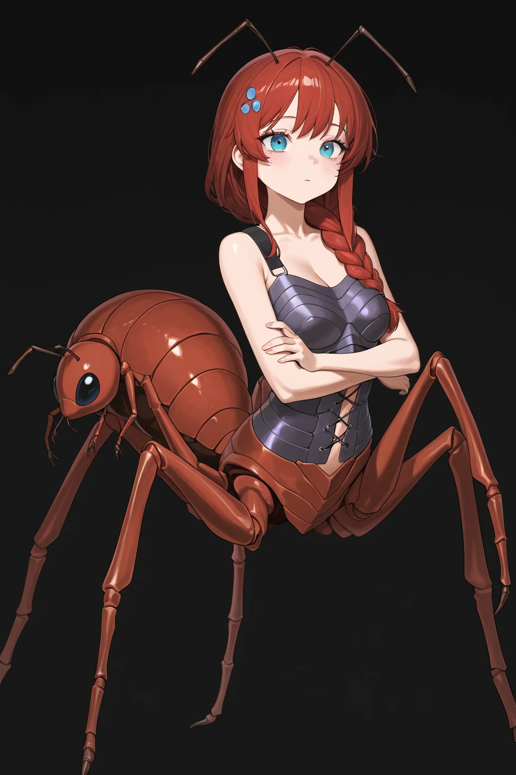 1girl, crab girl, arthropod girl, full body, smile,, masterpiece, best quality, masterpiece,