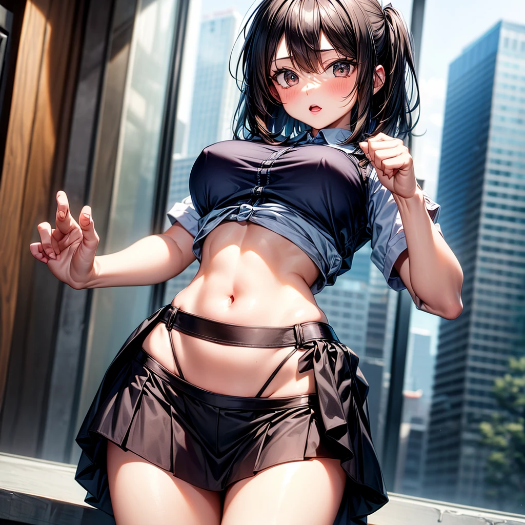 NSFW,14 years old,{{{dynamic angle}}},{{black navy blazer}},{{white dress shirt}},{{high quality white bra}},{{pleated skirt}},{{man tearing shirt}},{{{Futon like a ragの上}}},{{Inside a house that looks like a ruin at midnight}},{{{Futon like a rag}}},{{High quality white panties}},{{large chest}},((masterpiece,highest quality)),close one eye,,side shot,黒いlong hair,{{asymmetrical bangs}},{{amount}},青いpleated skirt,{{high quality eyes}},{{high quality background}},{{thin and beautiful eyes}}, {{black hair}},{{red-black eyes}},slanted eyes,{{long hair}},super dense skin,,thin and beautiful eyes,highlight, Life,Grind,medium sized breasts, thin eyebrows