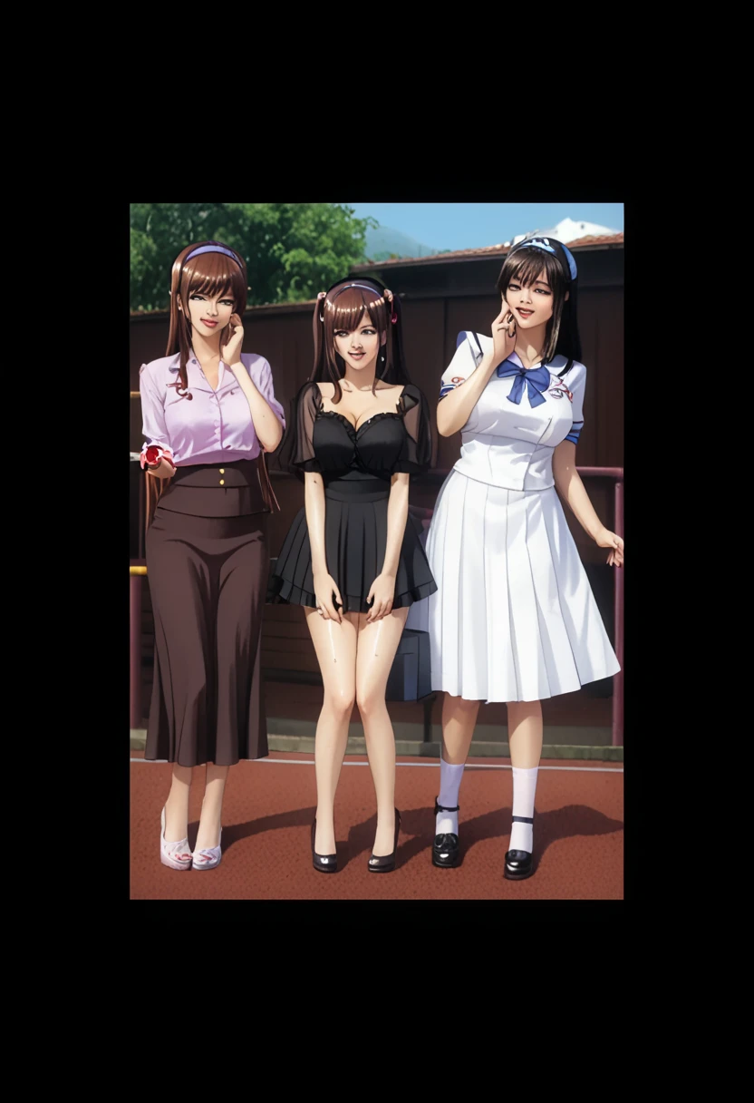 masterpiece, best quality, 3girls, small breasts, 10yo, (petite),
smile, standing, idol, amusement park,