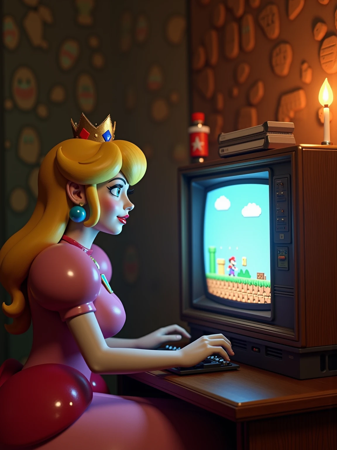 ((best quality)), ((masterpiece)), (detailed), perfect
Mario and princess peach playinh arcade machine