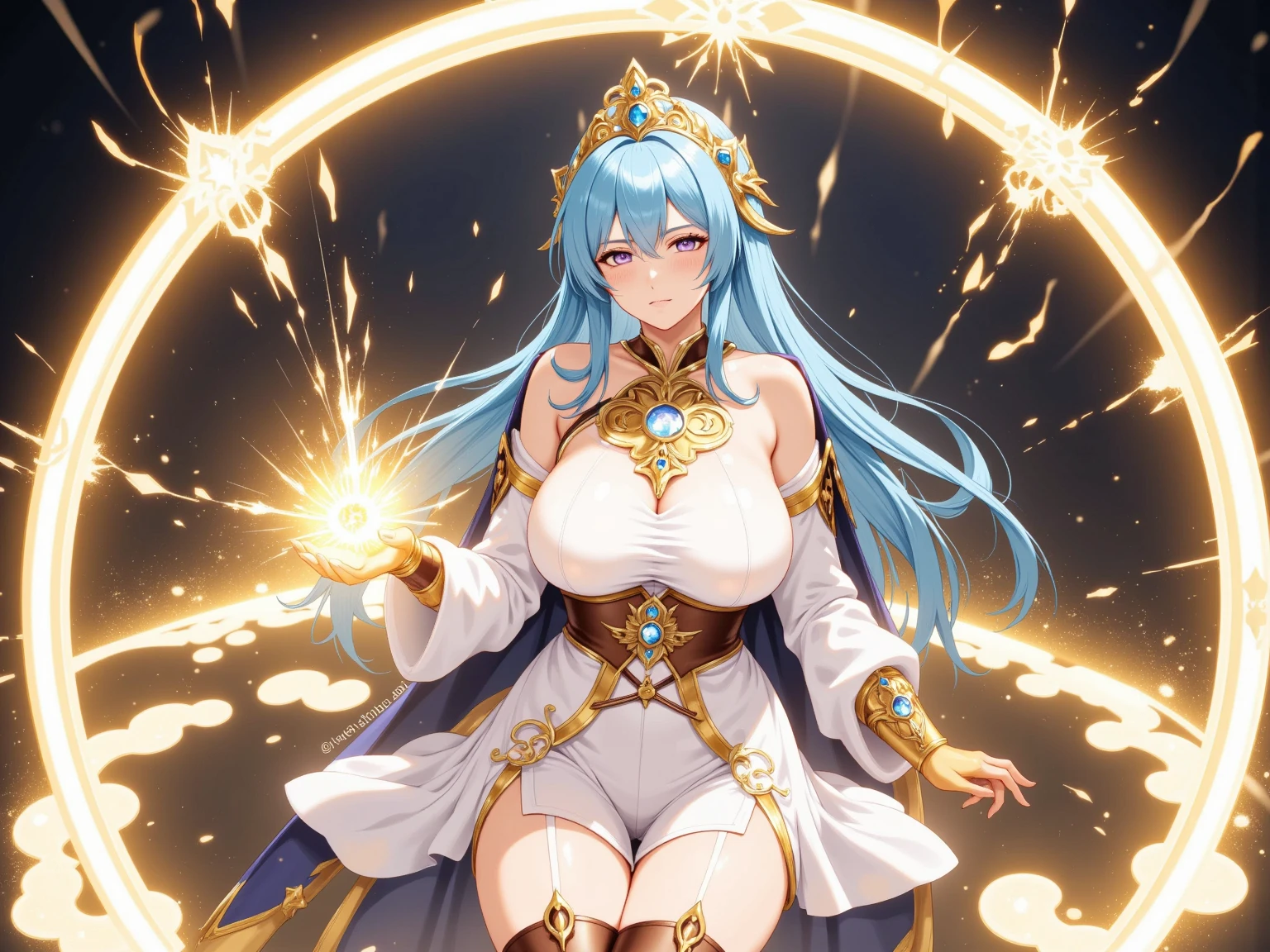 masterpiece, beautiful goddess statue made of shiny metallic gold plated and shiny metallic silver plated, many shining jewels
