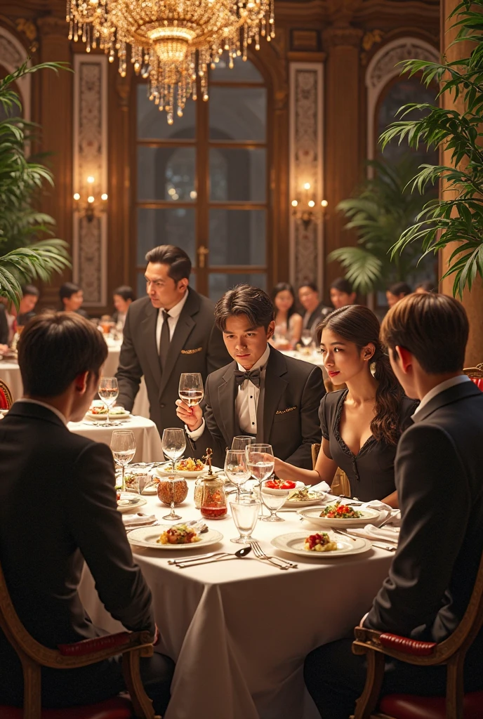 A representation of the host inviting unexpected or marginalized individuals to join the feast.