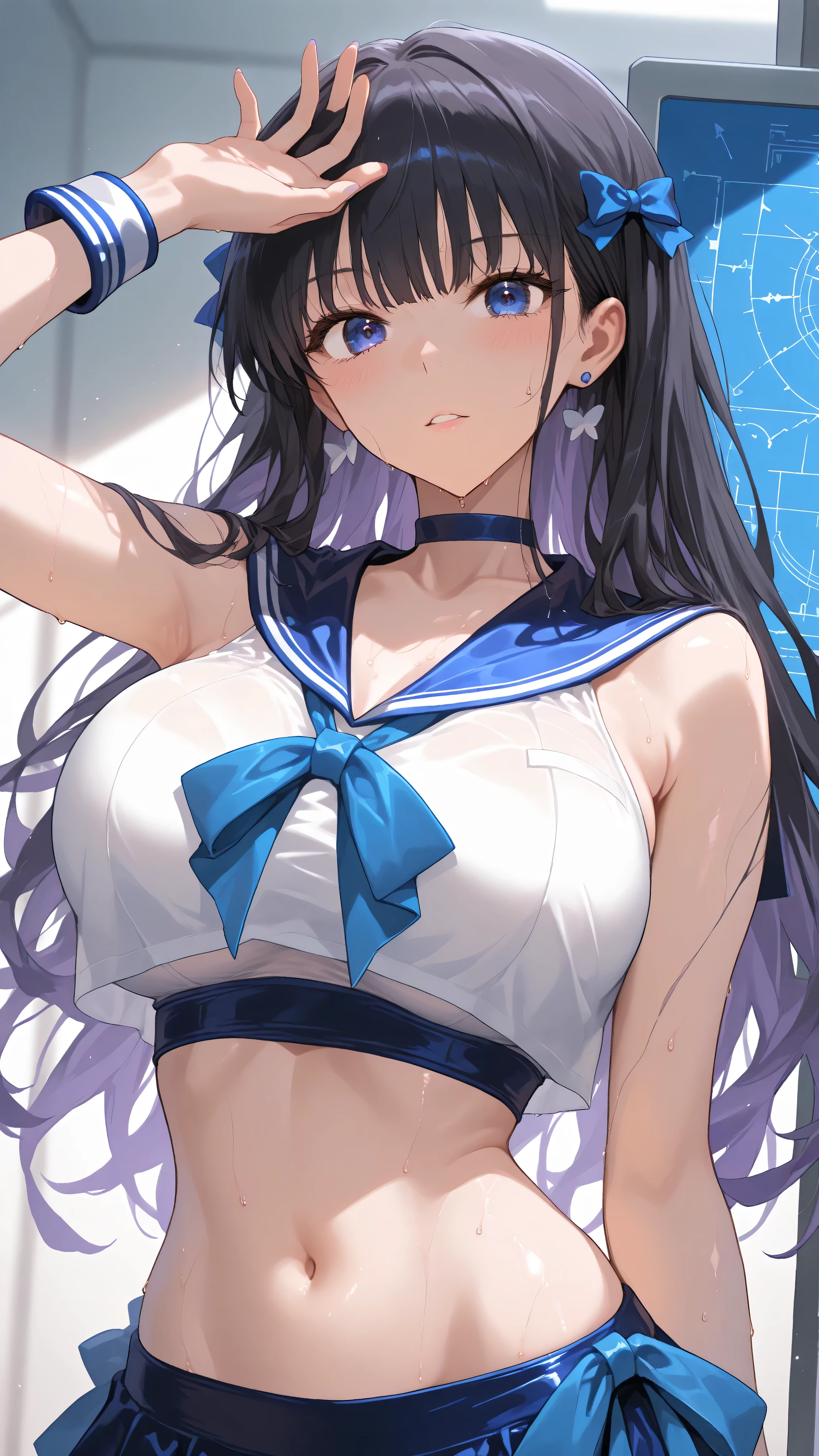 (((masterpiece))), best quality, Ultra-fine CG unity 8k wallpaper (Sexy Lingerie:Sailor Suit|1.2)(Huge tits)(Sexy)