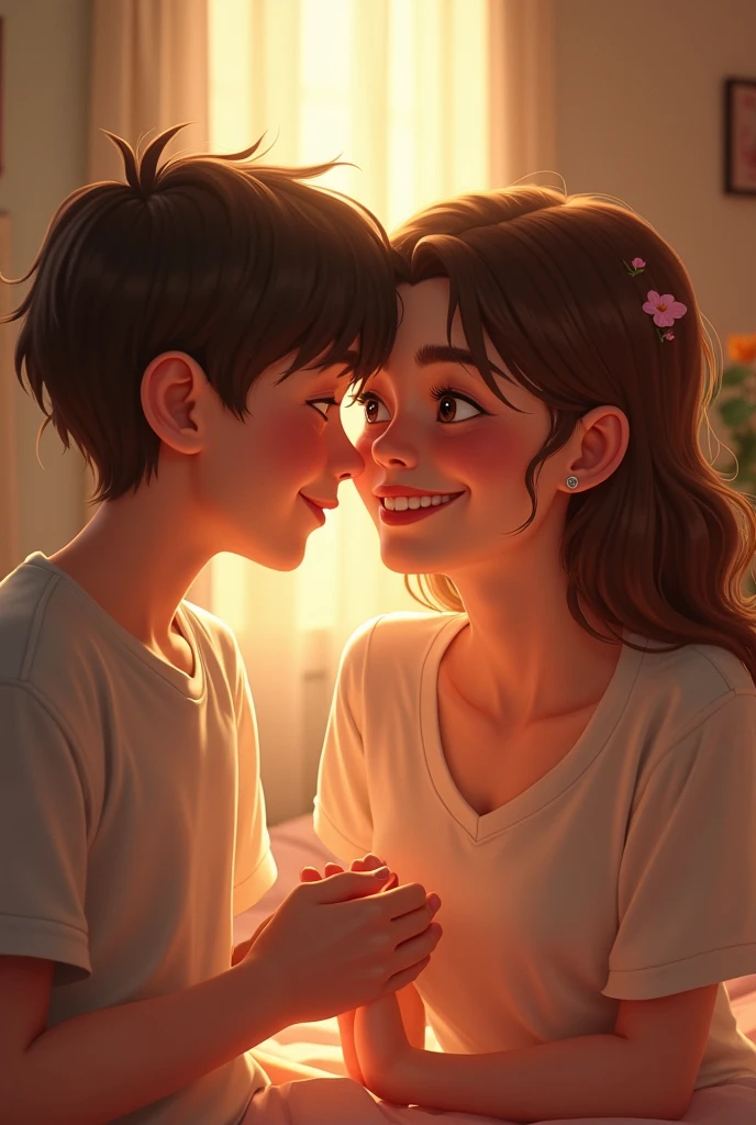 Boy in happy mommt
