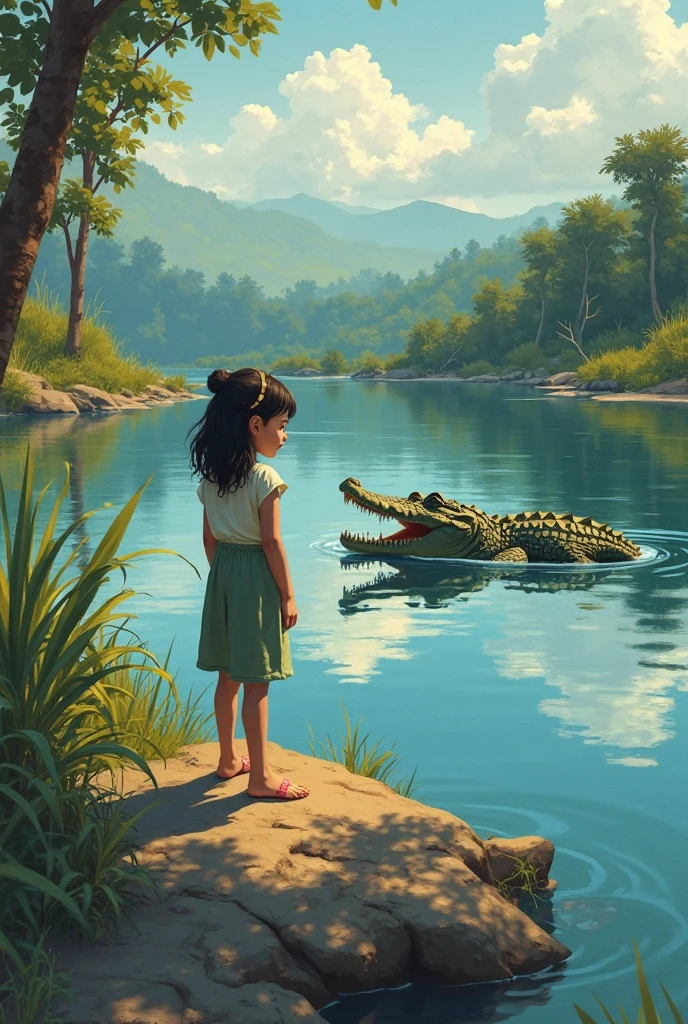 crocodile on the riverbank,
oil paint,
Portrait painting block printing, design study of posed child, rays of light, highly detailed, trend in artstation
design study of portrait of posed child, backlit, rays of light,