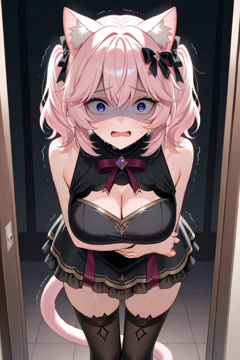 1 girl, pink hair,photo assignment, model, magazine cover, beautiful model, cute, small, perfect hands, loli, (chubby), (chubby), (chubby), ((chubby body)), in underwear, kneeling pose, hands-free, masterpiece, full body, armpits, provocative look, ahegao, gravure model, beautiful photography, hd, perspective from above, pubic hair in sight.