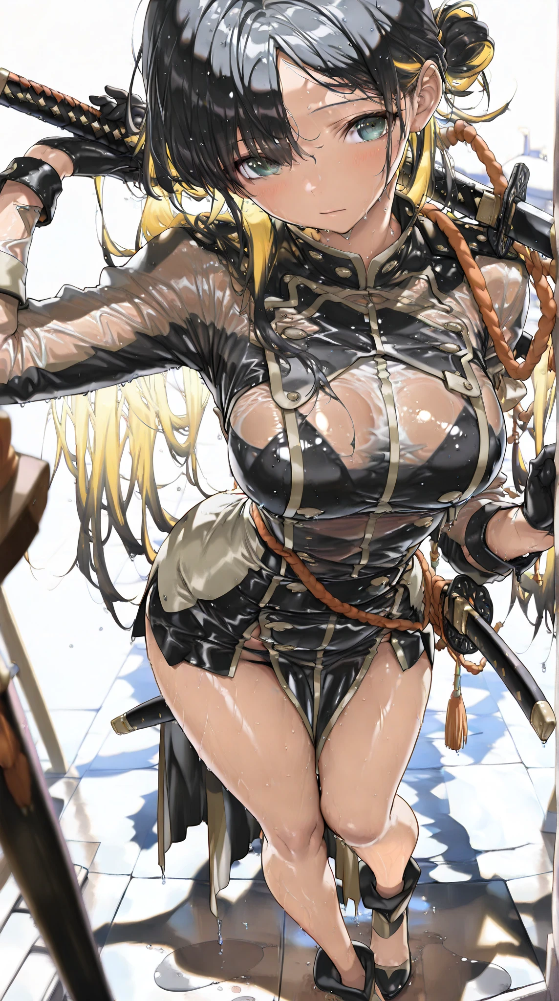 Ultra-high definition image quality、beautiful girl、Female Swordsman、Light Armor、Greeboots、Long Hair、Silver Hair、20-year-old、have confidence々face、Very short tight skirt、Sexy stance、Cowgirl、wilderness、Highest quality,Big Ass、Big Breasts、Thighs、god槍グングニルを握る、Black luxurious embroidered lace panties、Kick off with your feet and jump、Joan of Arc style clothing、Wind King Barrier、Her hair is fluttering in the wind、The Sword of Promised Victory、god々Wearing a bright aura、Big Ass、Valkyrie the War Maiden、Crotch close-up、Angle from directly below、Steam from the crotch