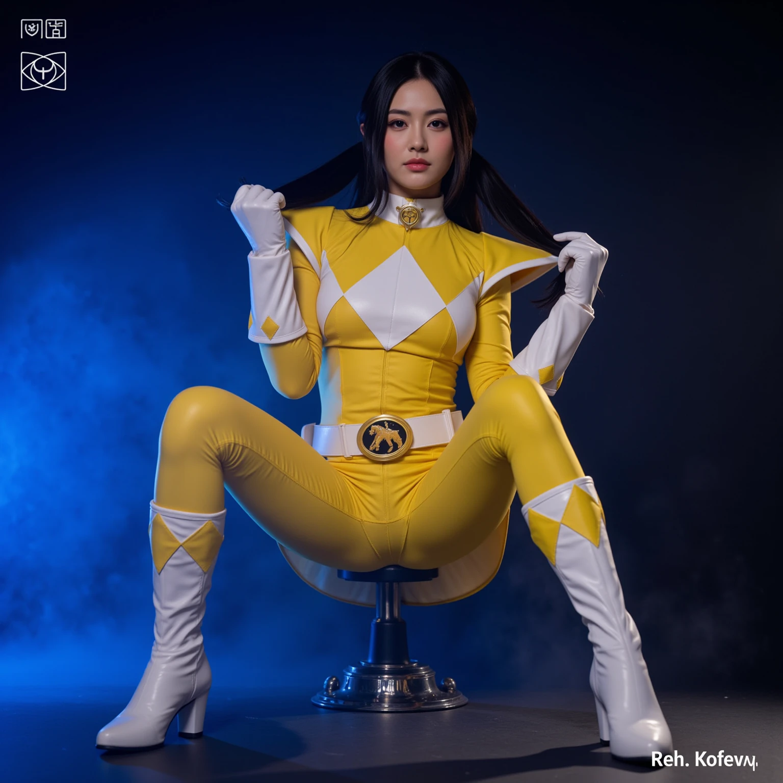 nsfw,(detailed skin:1.2),(shiny skin:1.1),8k,(best quality),(photorealistic:1.4),1woman mature 50year-old, makeup,(lipstick:1.1),(eyeliner:1.2),brunette long straight hair style,(very open mouth, very sexual ecstasy face),(very muscles body),small size bust, arms behind back, sweat,(((naked))),nipple stand, squatting, open legs,(golden color cybernetic Super long gloves),(golden color Sai high cybernetic boots),(anus on dildo), on outdoors, ground level shot,((front focus))