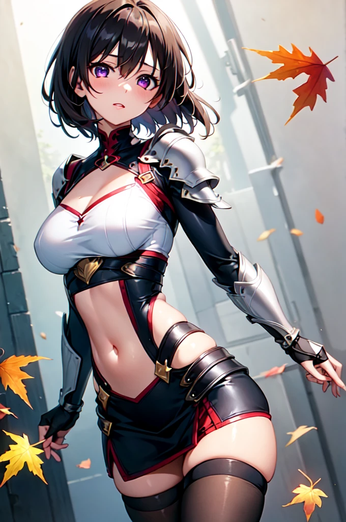 22 years old, (milf:1.0), cute breast, beautiful breasts,black suspenders,(Bulging ,small breasts:1.3),(long Black miniskirt:1.3),garters,Gaze,Small face,bangss,holster,gun Belt Armament holder,Beautuful Women, thin waist, big ass:1.0, Raised sexy, (dark bronde mediumlong hair,side ponytail,hair between eyes,bangs, dark blue eyes, light smile, Revimpling fabric, earrings, Hand gloves, detailed face,detailed and beautiful eyes,beautiful detailed lips,(ultra high resolution, 8K RAW photo, photo realistics, thin outline:1.3, clear focus), best qualtiy, natural lighting, textile shading, field depth (Bright pupils, fine detailed beautiful eyes with highlight:1.3, high detailed face), Red lip, fine realistic skins:1.1, looking down viewers:1.3, (dynamic angle:1.3, front view:0.8, breast focus:1.3, from below:1.2), (dynamic posing:1.5, sexy posing:1.2, leaning forward),Youghal, side lock, hair ornaments, hair band,nice,garden background,artistic rendering,Super detailed,(highest quality,(with sparkling eyes and a contagious smile),her thin pubic hair, looking at viewer,
